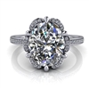 Floral Halo Oval Diamond Engagement Ring 2ct.