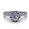 Floral Halo Round Brilliant Engagement Ring Â½ct.