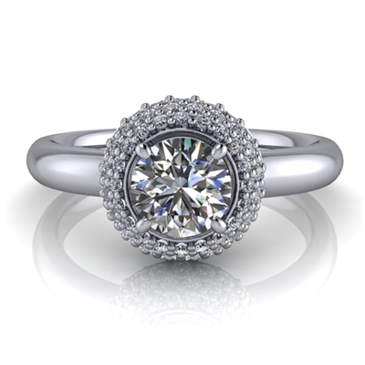 Domed Halo Round Brilliant Engagement Ring Â½ct.