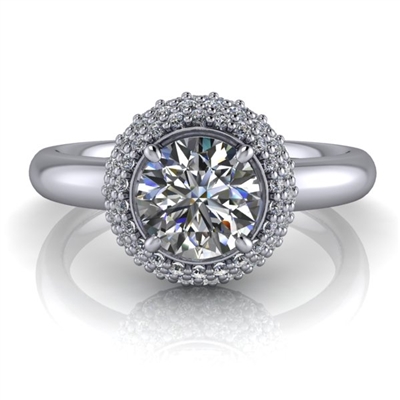 Domed Halo Round Brilliant Engagement Ring Â¾ct.