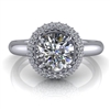 Domed Halo Round Brilliant Engagement Ring 1ct.