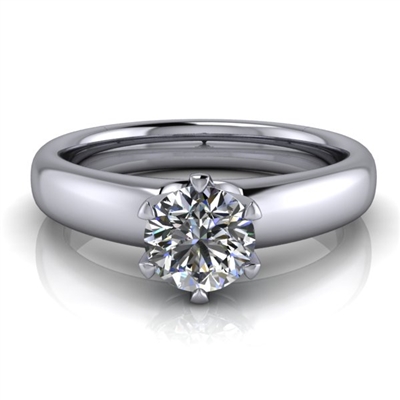 Royal Crown Round Solitaire Engagement Ring Â½ct.