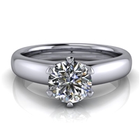 Royal Crown Round Solitaire Engagement Ring Â¾ct.