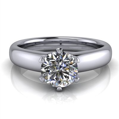 Royal Crown Round Solitaire Engagement Ring Â¾ct.