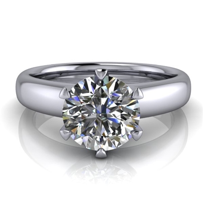 Royal Crown Round Solitaire Engagement Ring 1Â¼ct.