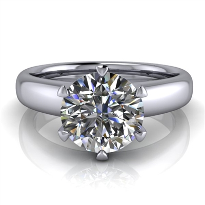 Royal Crown Round Solitaire Engagement Ring 1Â½ct.