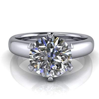 Royal Crown Round Solitaire Engagement Ring 1Â¾ct.