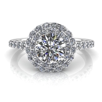 Double Angel Halo Round Brilliant Engagement Ring Â¾ct.