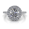 Double Angel Halo Round Brilliant Engagement Ring 1ct.