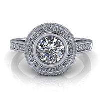 Julia Bezel Set Halo Engagement Ring .50ct.
