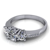 Three Stone Engagement Ring with Diamond and Milgrain Accents 1/2ct.