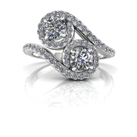 Kaitlyn Two Stone Halo Diamond Ring