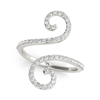 Double Scroll Diamond Fashion Ring 1/2ctw.