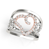 Diamond Hearts Fashion Ring 1/4ctw.