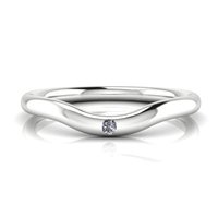 Wave Stackable Diamond Accent Ring 14k