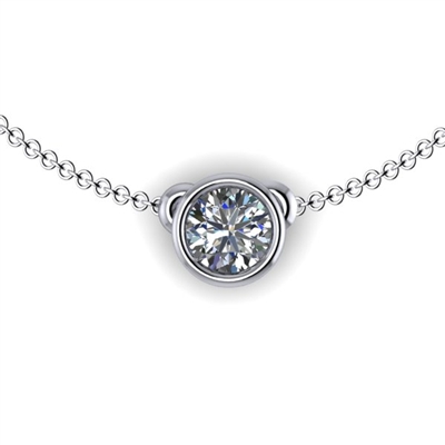 Bezel Set Diamond Necklace 1/2ctw.