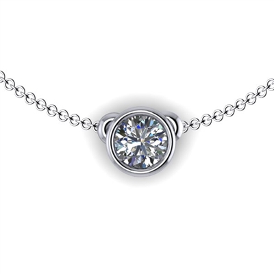 Bezel Set Diamond Necklace 1ctw.