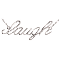 14k "Laugh" Script Necklace