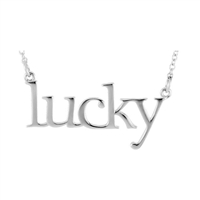 14k "Lucky" Block Letter Necklace