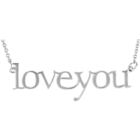 14k "Love You" Block Letter Necklace