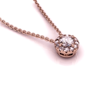 Mini Angel Halo Diamond Necklace .15ctw.