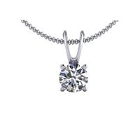 Prong Set Round Brilliant Diamond Pendant 1/2ct.