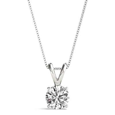 Prong Set Round Brilliant Diamond Pendant 1ct.