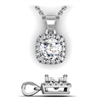 Cushion Shape Diamond Halo Pendant with Bail 1/3ctw.