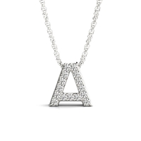 14k Petite Diamond Initial Pendant
