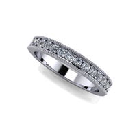 Shared Prong Channel Set Diamond Band with Milgrain Finish â…“ctw.