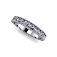 Shared Prong Channel Set Diamond Band with Milgrain Â¾ctw.