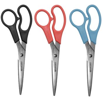 Scissors 8&quot; Straight 3/Pk Asst, ACM13404