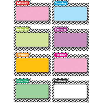 Shop Magnetic Time Organizers Black Chevron File Days Of Week - Ash10131 By Ashley Productions