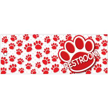 Restroom Pass Red Paws Lrg 2 Sd Laminated Print 35, ASH10675