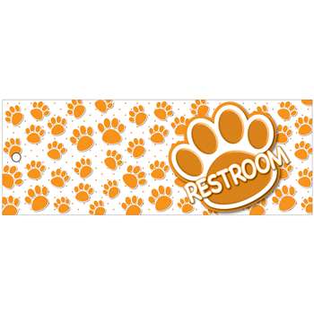 Restroom Pass Orange Paws Lrg 2 Sd Laminated Print, ASH10685