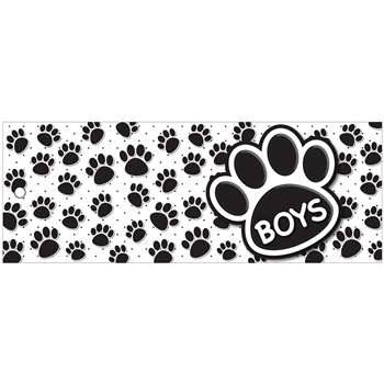 Boys Pass 9X35 Black Paws 2 Sided Laminated, ASH10729