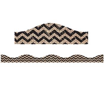 Big Magnetic Border Black Scribble Chevron Burlap, ASH11128