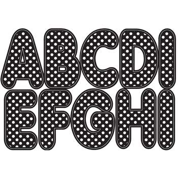 Black Polka Dot 2-3/4&quot; Designer Magnetic Letters, ASH17009