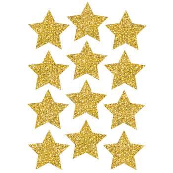 Die Cut Magnets 3&quot; Gold Sparkle Stars, ASH30400