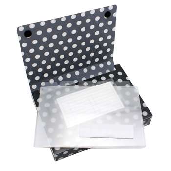 5Pk Index Card Holder Black & White Dots, ASH90451