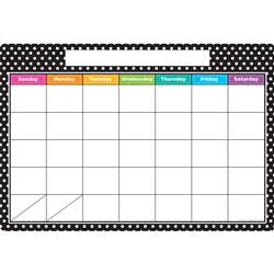 Smart Black White Plka Dots Calendr Dry-Erase Surf, ASH91033