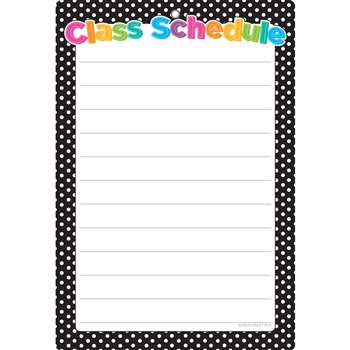 Black White Polka Dots Class Sched Chart Dry-Erase, ASH91035