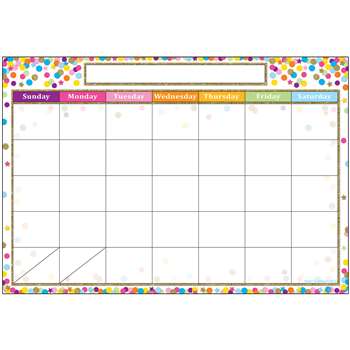 Smart Confetti Calendar Chart Dry-Erase Surface, ASH91041