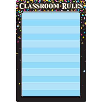 Blck Confetti Classroom Rules 13X19 Smart Poly, ASH91085