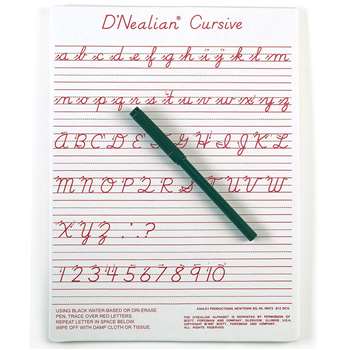 Dnealian Cursive Write-On/Wipe-Off Board (9" X 12") By Ashley Productions