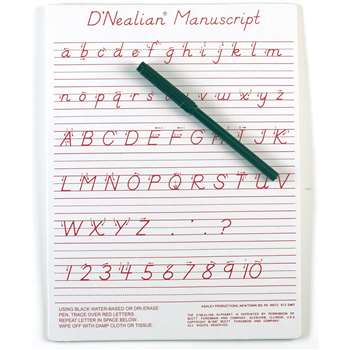 Dnealian Manuscript Write-On/ Wipe-Off Board (9" X 12") By Ashley Productions