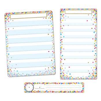 3Pc Confetti Pocket Chart Set Smart Poly, ASH94500