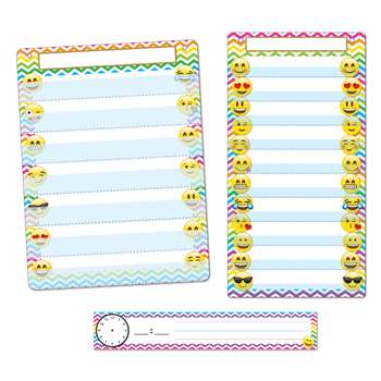 3 Pc Emoji Pocket Chart Set Smart Poly, ASH94501