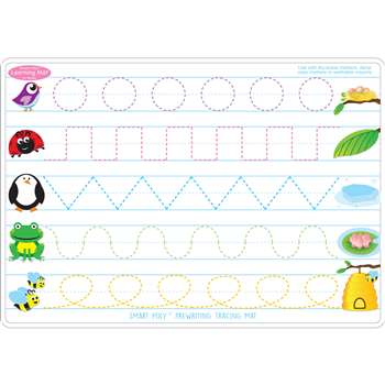 10Pk Prewrite Shapes Mat 2 Side Write On Wipe Off, ASH95611