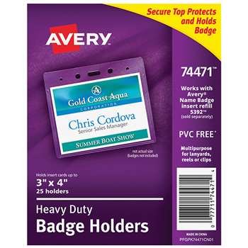 Secure Top Badge Holders Landscape, AVE74471